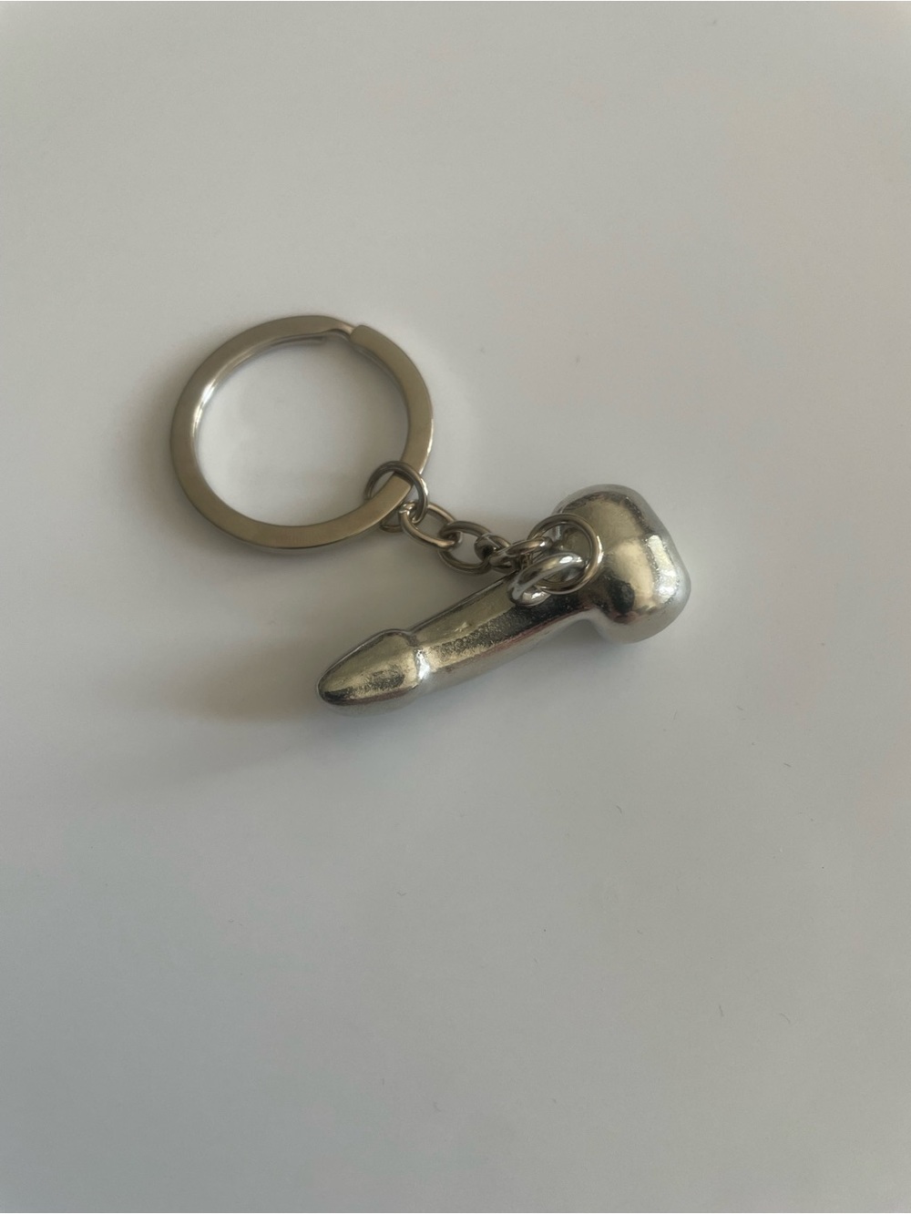 Penis Keychain - Silver Toned